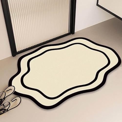 Optical Visual Illusion Rug 2026 �V�����}�b�g�s�K���Ȍ`�̃��O�A����~�߂Ƌz�����̃h�A�}�b�g�A�o�X���[���̓�����p�A�g�C���}�b�g�A�o�X���[���̊�������(C,50X80cm)