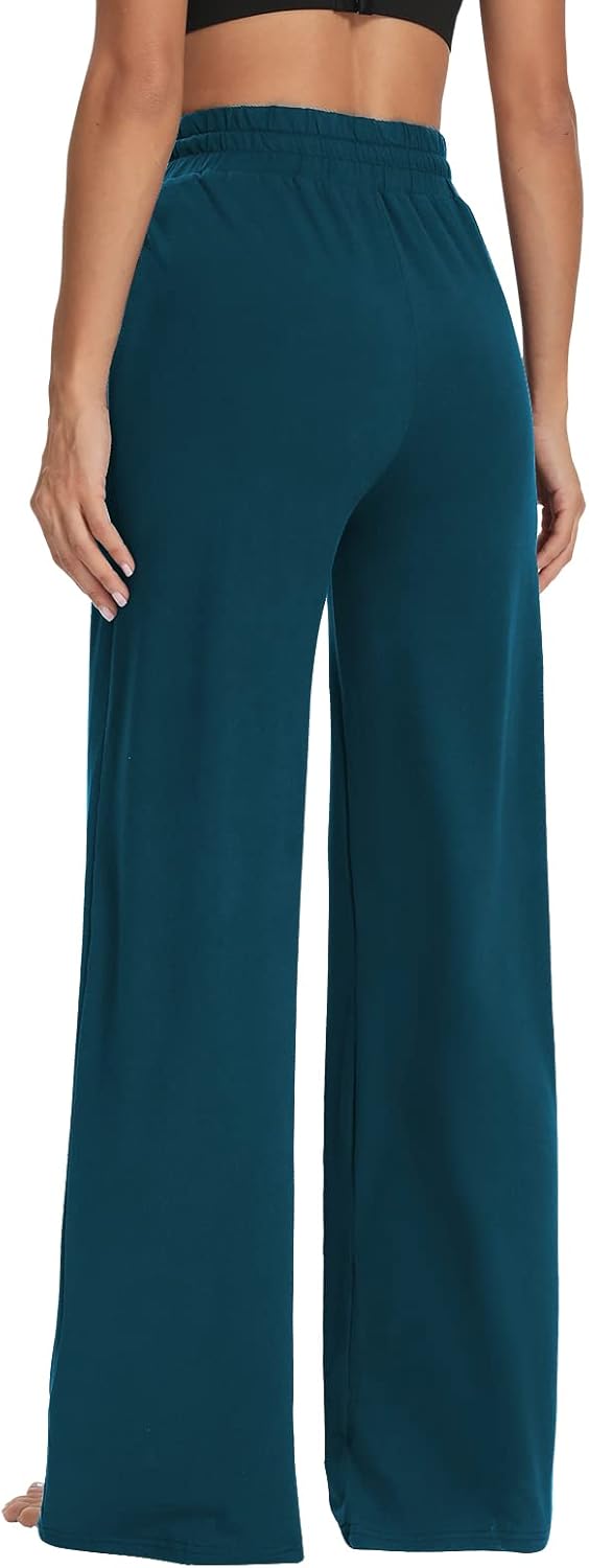 Sarin Mathews Womens Yoga Sweatpants Wide Leg High Waisted Lounge Pajamas Pants Comfy Workout Loose Pants with Pockets - Image 4