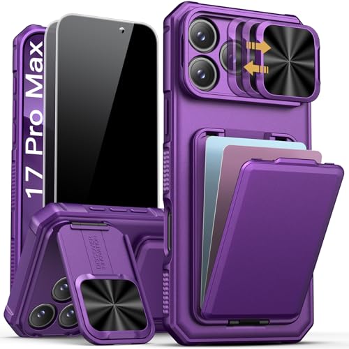 Image of SSLOTSCASE for 17 Pro Max Case with Privacy Screen Protector, Dark Purple