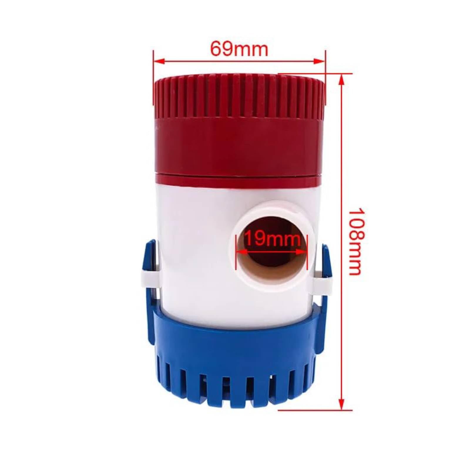 Bilgepumpe, Automatische Bilgenwasserpumpe, Marine Grade Tauchpumpe DC Semiautomatischer Schalter Elektrische Kleine Pumpe für den Abfluss Liefern Strom(DC24V 350 gph)