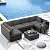 SUNCROWN 7-Piece Outdoor Patio Furniture Sofa Set All-Weather Black Wicker Sectional Conversation Set with Modern Glass Coffee Table and Cushions (Grey)