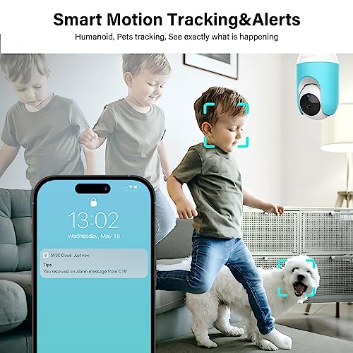 SV3C-Indoor-Security-Camera-2K-PanTilt-Wireless-WiFi-Pet-Camera-Temp-Humidity-Cry-Noise-and-Motion-Detection-Two-Way-Audio-24G-Baby-Monitor-IR-Night-Vision-Compatible-with-Alexa