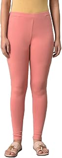 W for Woman Women's Regular Fit High Rise Coral Cotton Jersey Tights Price In India