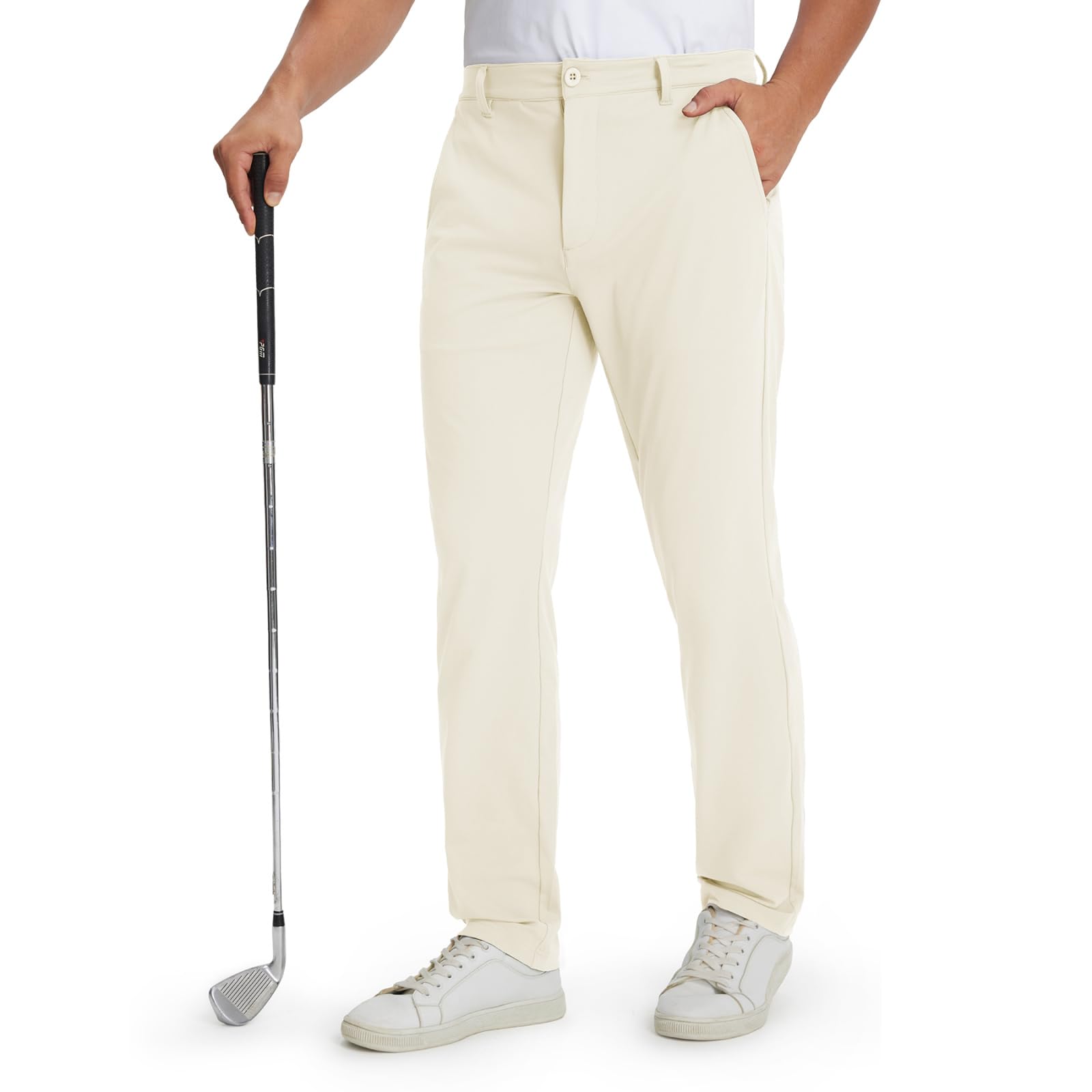 M MAELREG Golf Mens Stretch Pants with Pockets - 30 32 34 Quick Dry Lightweight Casual Comfy Work