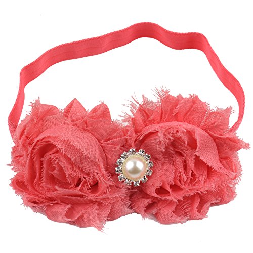 Miugle Baby Girls Headbands with Bows (coral)