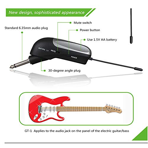 ACEMIC PR-8/GT-1 Professional Stage Antenna Diversity Wireless Guitar Bass Transmitter System miniatura 5