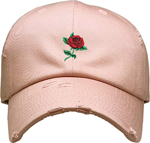 Image of Rose Flowers Love Good Vibes Men Women Dad Hat Baseball Cap Adjustable Unisex
