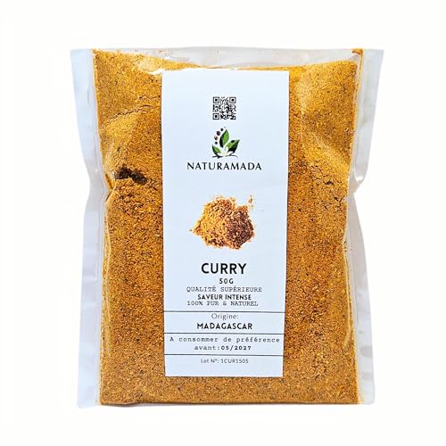 Naturamada Curry en Polvo, Mezcla de Especias Seleccionadas, Condimento Tradicional de Madagascar (25 g)