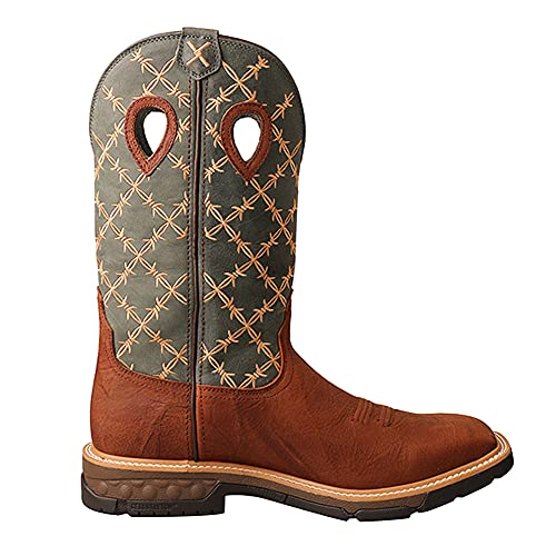 Image of Twisted X Men's Western Work 12in Mocha and Slate Boot