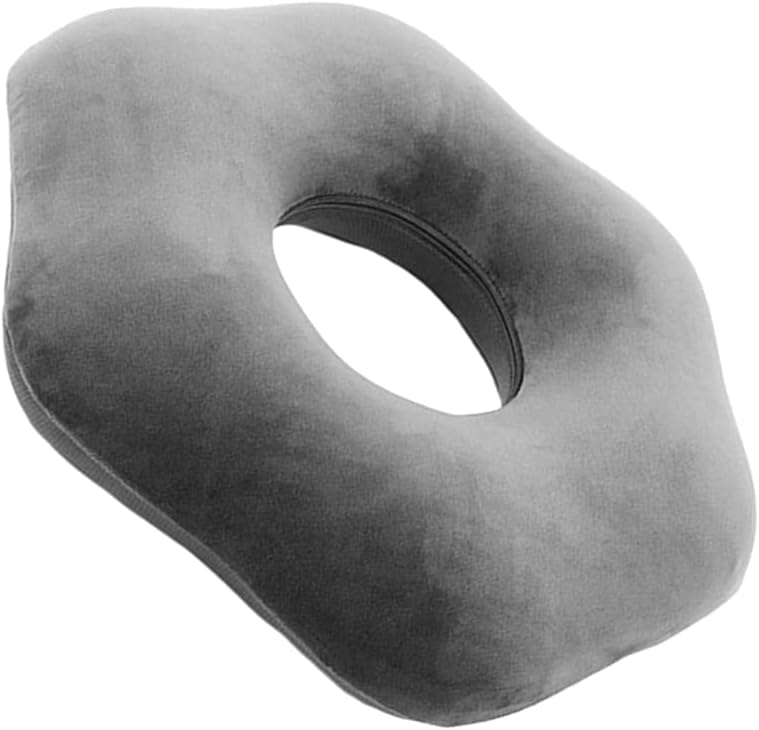 Donut Seat Cushion Tailbone Hemorrhoid Treatment Pillow for Coccyx Sciatica Post Natal (Grey)