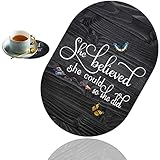 Personality Mouse Pad with Coaster Set, She Believed She Could So She Did Fashion Design Mouse Pad Non-Slip Rubber Gaming Mouse pad Computer Laptop - Image 1