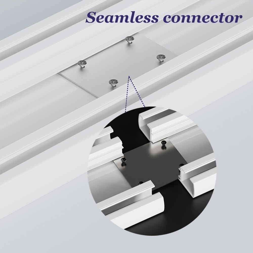 Rail De Rideau À Double Voie De 2,3 À 19,7 Pieds, Rail De Plafond pour Rideaux en Aluminium,Rail Rideaux Coulissante pour Salon, Chambre À Coucher(Black,2.5m)