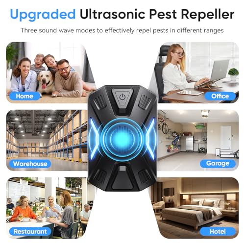 Image of Ultrasonic Pest Repeller Pest Repellent Plug in Indoor, Electronic Pest Mouse Repellent for Roach, Rodent, Mice, Bugs, Mosquito, Mouse, Spider, Ant 6 Packs(Black)