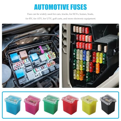 Kit de fusibles para automóvil, 36 piezas, formato bajo (low profile), fusibles rectangulares para camionetas, camiones, RV y SUV (20 A, 30 A, 40 A, 50 A, 60 A y 80 A, 6 piezas cada uno) miniatura 6