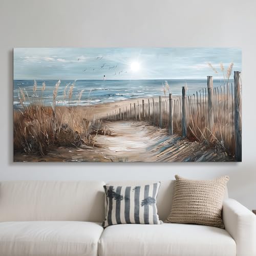 JHHUAMO Leinwandbild Groß 50x100 cm L, Modernes Küstenwohnzimmer Dekorative Malerei, Wanddeko...