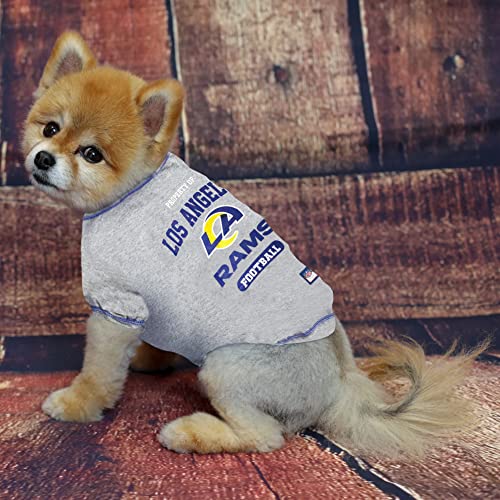 Image of NFL Los Angeles Rams Dog T-shirt X-Large. - Licensed Shirt for Pets Team Colored with Team Logos- Premium Stretchable Materials for the comfort of your Dog & Cat