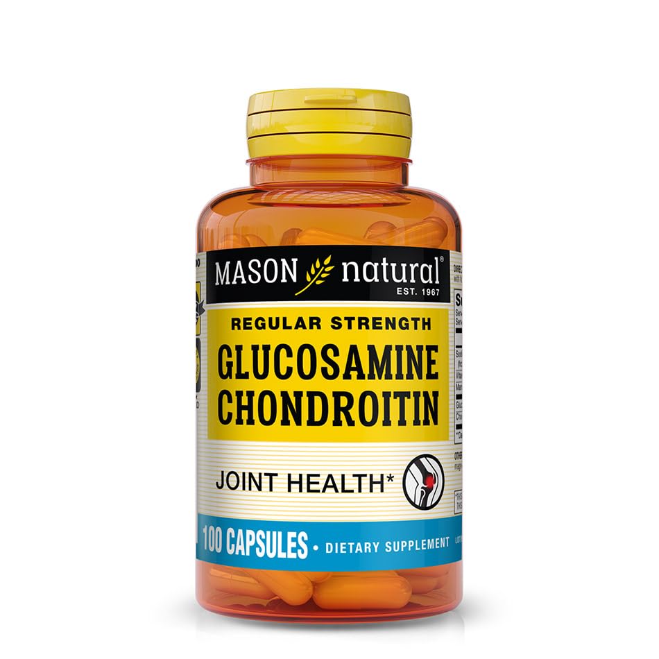MASON NATURAL Glucosamine Chondroitin Regular Strength with Vitamin C - Supports Joint Health, Improved Flexibility and Mobility, 100 Capsules