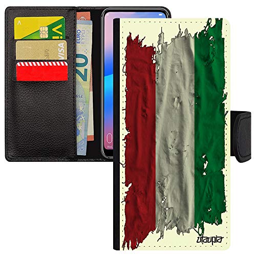 Coque Galaxy Note 10 Lite en cuir noir avec rabat portefeuille drapeau Hongrie