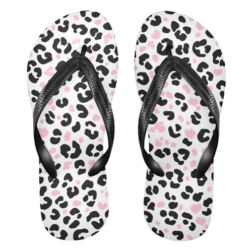 Leopard Spots Pink Flip Flop Beach Summer Casual Sandal for Women & Men Shower Shoes 20861799
