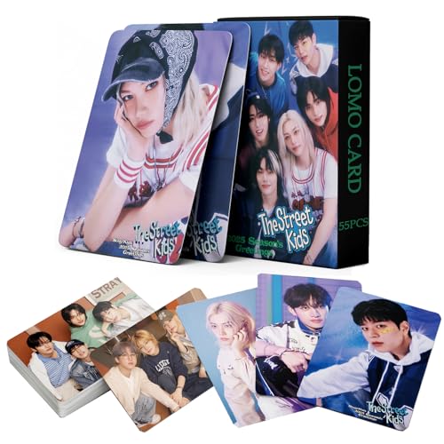 Stray Kids 2025 Season Greeting Photocards Album 55PCS Stray Kids 2025 The Street Kids Photo Cards Stray Kids 2025 Message Card lomo Card Gift Lomo Cards Merch for Stray Kids Boys and Girls