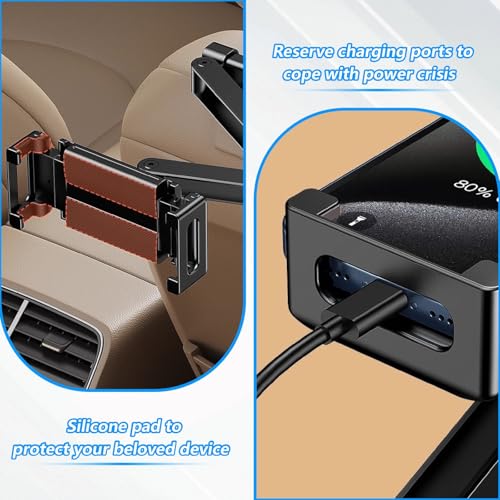 OYIWINMI Tablet Halterung Auto, 360° Drehung Tablet Halter Kopfstütze, Dreifacht Faltbares Tablethalterungen Auto, Ausziehbare KFZ Tablet Autohalterung für iPad iPhone, 4,7-16 Zoll Geräte & Smartphone