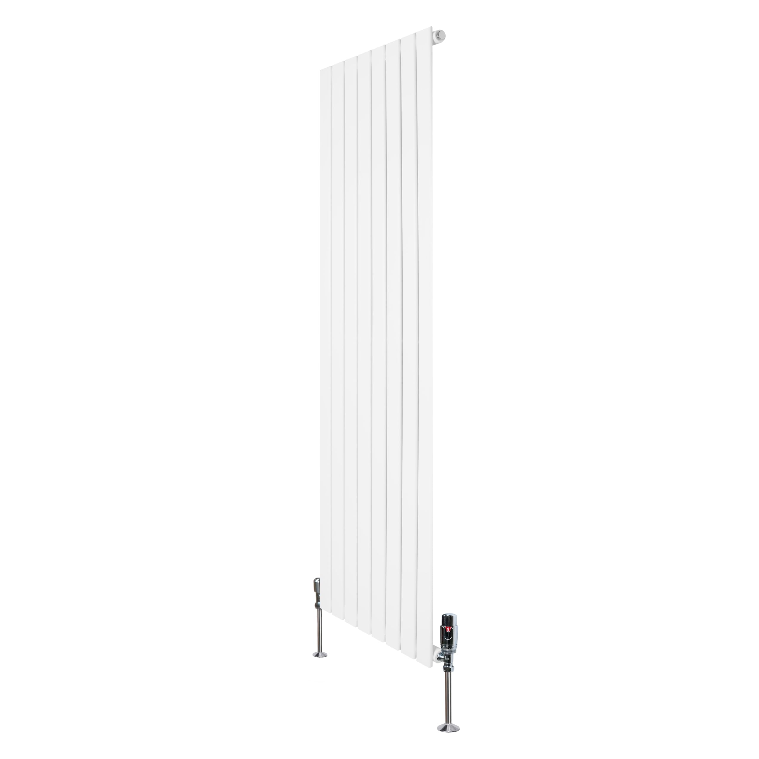Radiador Moderno Blanco 160×56 cm de Columna Simple con Válvulas Termostáticas | Acero Premium 1.5 mm, 1229W, Cepillo y Kit de Fijación Incluidos – Calefacción Eficiente y Elegante
