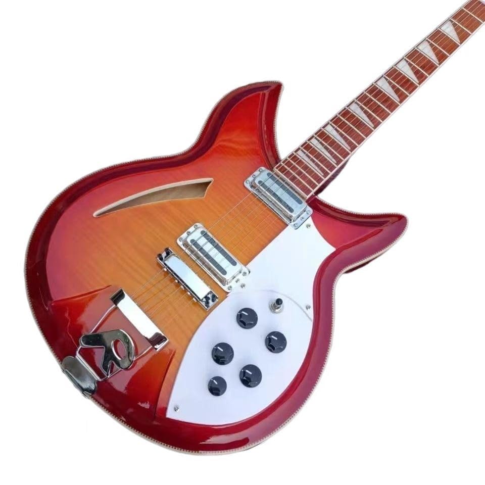 Guitare électrique Jazz 381 à 6 cordes en érable flammé pour la scène