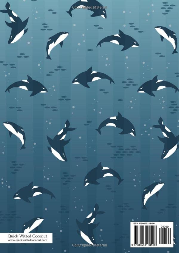 Orca Notebook - Lined Pages - A4 - Premium: (Ocean Blue Edition) Fun notebook 192 lined pages (A4 / 8.27x11.69 inches / 21x29.7cm) - Image 2