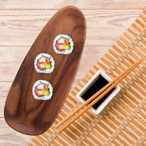 Bandeja para sushi de plástico estilo japonés rectangular miniatura 5
