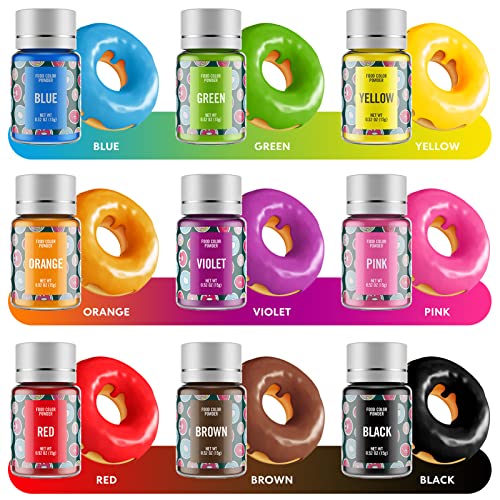 Powder Food Coloring 9 Colors Set - Jelife Powdered Food Dye Edible Cake Decorating Color Flavorless Vibrant Icing Colors For Kids Easter Eggs Baking Macaron Frosting Cookies Fondant(0.52Oz/Jar) #TOP1