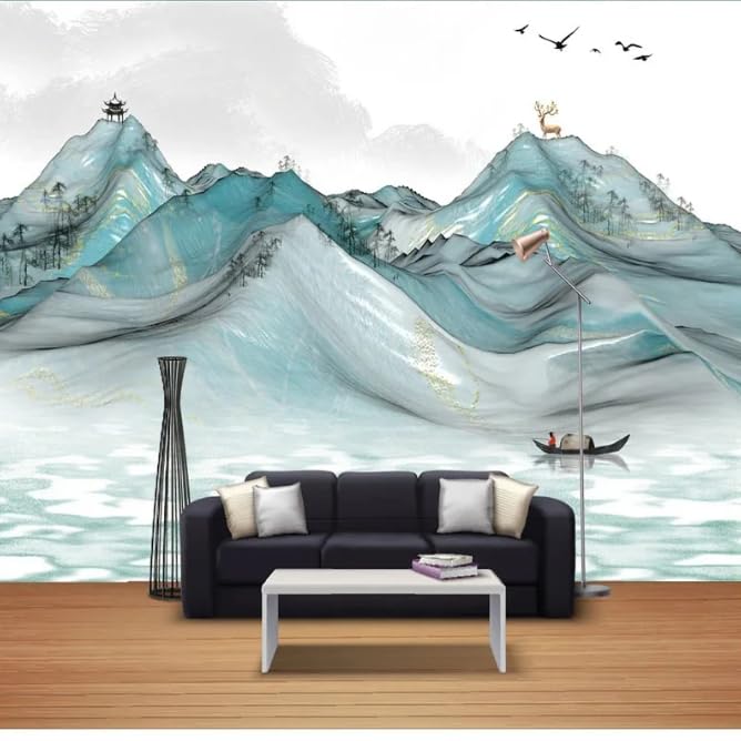 Chinois paysage peinture murale 150x105 cm pour agrandir une petite pièce
