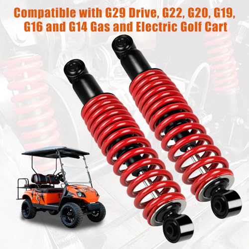 Image of Golf Cart Heavy Duty Rear Shock Absorber with Spring Fit for Yamaha G29 Drive, G22, G20, G19, G16 and G14 Gas and Electric Golf Cart OEM JN4-F2210-00,JN3-F2210-00,Extended Length 14 inch
