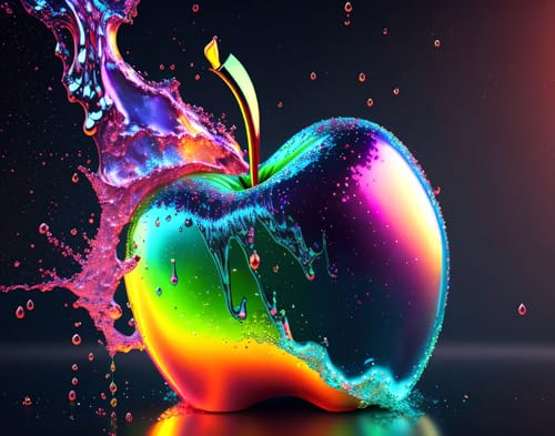Poster fruits en argent toile murale moderne art abstrait 50x70cm