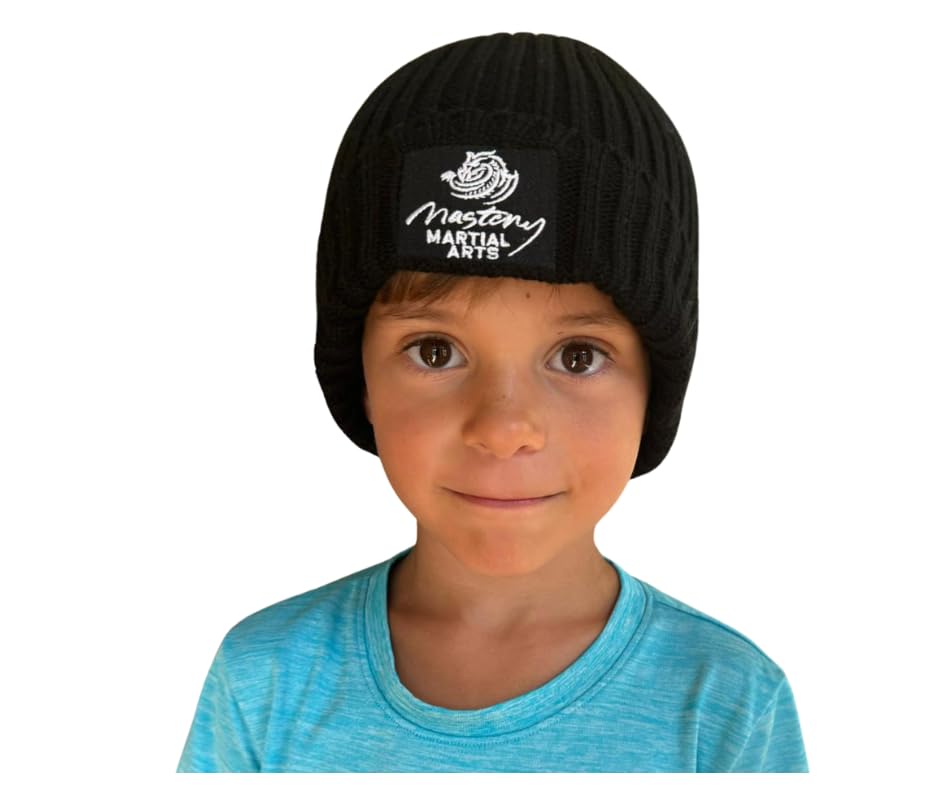 Ribbed Acrylic Beanie, Black