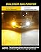 AUXITO White/Amber 7443 7440 7444 Switchback LED Bulbs with Projector for Turn Signal Lights and DRL/Parking Lights (Pack of 2)
