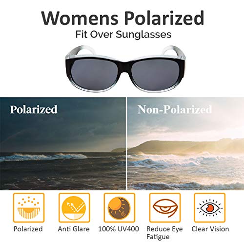 Womens Polarized Fit Over Glasses Sunglasses Oval Cover Overs3