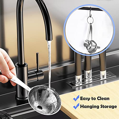 Bligko Small Funnels For Filling Bottles, 3 Pcs Stainless Steel Kitchen Funnel Set With Long Handle, Food Grade Mini Metal Funnel For Transferring Oil Liquid thumb #3