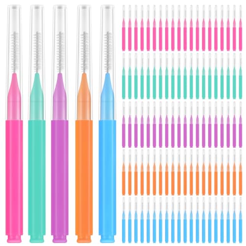 Image of Healeved 100PCS Braces Brushes Interdental Brushes Braces Flossers Braces Brush for Cleaner Toothpick Dental Flossing Head Oral Flosser Dental Picks for Teeth Cleaning(5colors)