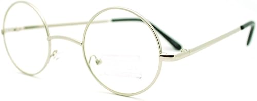 Miniatura 3 de Gafas unisex de marco fino tamaño pequeño de las gafas de la lente del claro del círculo redondo