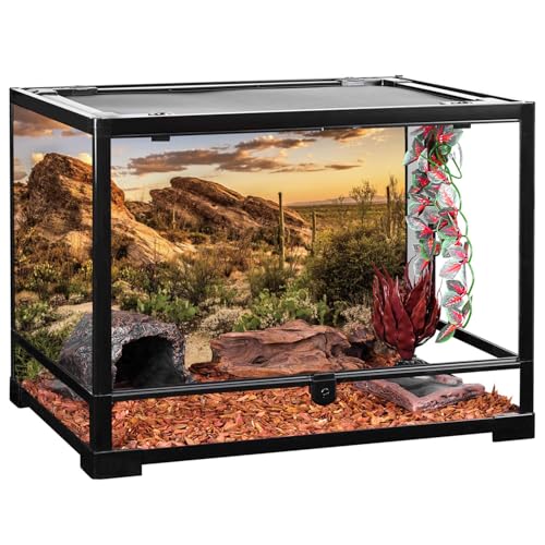 AWERT Reptile Habitat Background Blue Sky Oasis Cactus Sun and Desert Terrarium Background 48x24 inches Durable Polyester Background by AWERT - Image 4