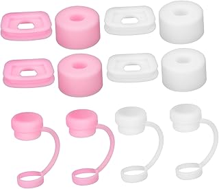 BUTIFULSIC Derramamento De Rolha 12Pçs Canudos Para Copo Cobertura De Palha Rolha De Derramamento Topper De Palha Para Copo Tampa De Copo Gel De Sílica Prático
