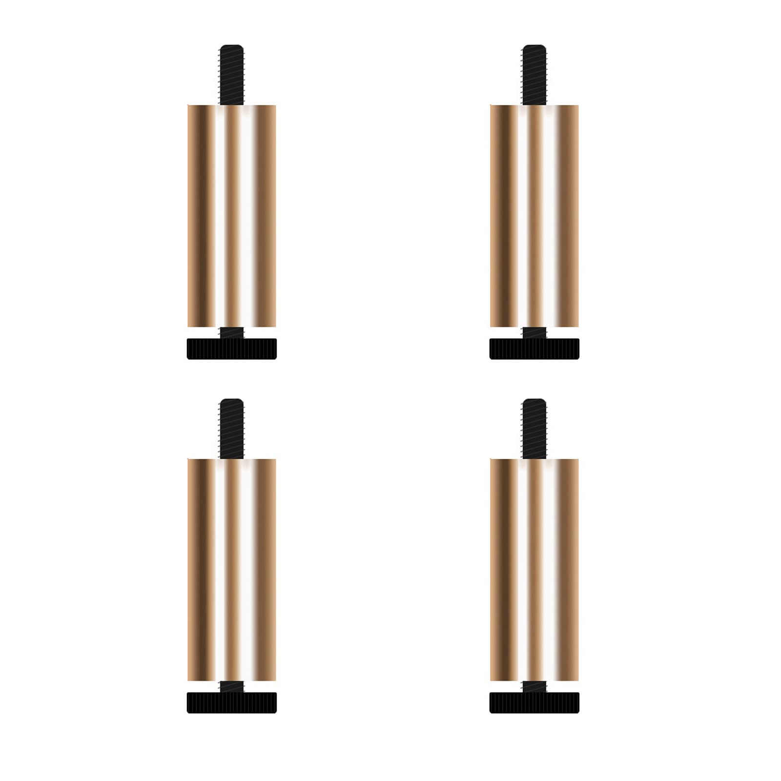 FCXURKOD Adjustable Metal Furniture Legs Set of 4 M6 Thread Round Replacement Legs for Sofa Chair Bed - 12cm/4.72in Gold Finish Perfect for Home Decor Upgrade