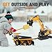 Remote Control Excavator Construction Toys for Boys, 2×1200mAh RC Construction Truck with Metal Shovel & Light, 11CH Excavator Toys for Boys 3-5 4-7 8-12 Year Old Kids Christmas Birthday Gift,120+Mins
