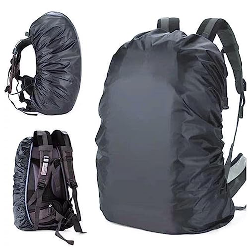 Image of Waterproof Nylon Backpack Rain & Dust Cover for 35L-50L Bags | Travel, Trekking, Hiking Bag Cover with Carry Pouch | Adjustable School & Luggage Cover - Grey (1 Pc)