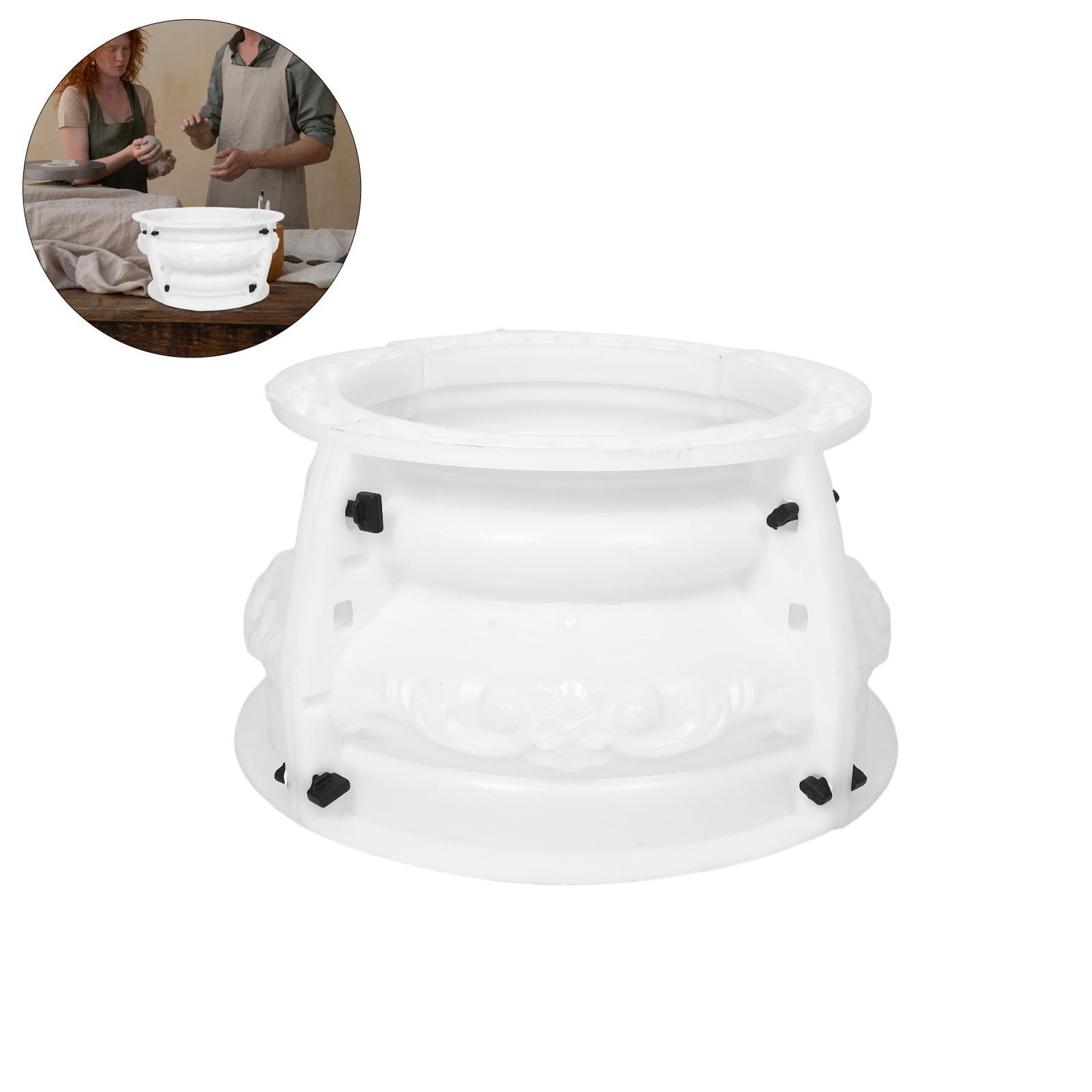 PLAFOPE Molde de Columna Redonda para Hormigón de 30 Cm, Molde de Capitel y Base para Decoración de Jardines, Plástico Resistente para Uso al Aire Libre