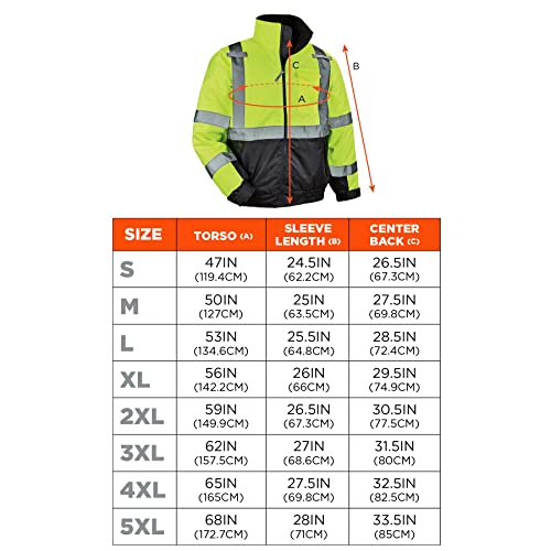 Ergodyne Unisex Adult High Visibility Reflective Winter Jacket, Insulation Glowear 8377 Type R Class 3 Lime Quilted Bomber Jacket, Lime, Medium Us #TOP6
