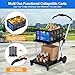 GarveeTech Collapsible Shopping Cart, Foldable Grocery Cart with Wheels and Removable Storage Crate, 2-Tier Portable Utility Cart for Home, Groceries, Supermarket