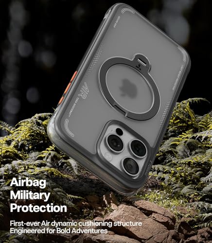 Image of TORRAS Ostand Q3 Air Original for iPhone 16 Pro Max Case, 360 Magnetic Stand, MagSafe Compatible, Mil-Grade Drop Tested, Camera Control Button, Shockproof for 16pro Max Cover, Black