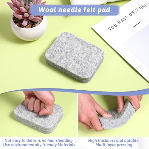 AOZUO Unterlage zum Trockenfilzen und Nadelfilznadeln, Nadelfilzmatte aus natürlicher Wolle Unterlage, Filzwolle Trockenfilzen Nadelfilzpad zum Nadelfilzen Handwerk DIY