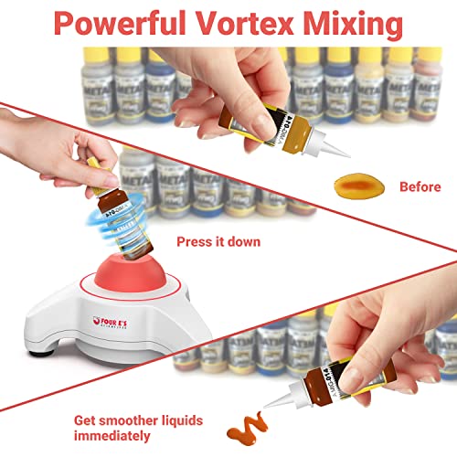 Mini Vortex Mixer - Four E's Scientific Vortex Paint Shaker, Speed 5600Rpm, Touch Function Lab Vortex Shaker With Usb Interface, 6Mm Orbital Diameter, For Paint, Tattoo Ink, Test Tube, Nail Polish #TOP1